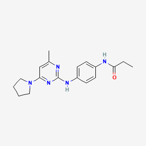 N-(4-((4-methyl-6-(pyrrolidin-1-yl)pyrimidin-2-yl)amino)phenyl)propionamide