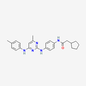 2-cyclopentyl-N-(4-((4-methyl-6-(p-tolylamino)pyrimidin-2-yl)amino)phenyl)acetamide