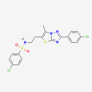 4-chloro-N-(2-(2-(4-chlorophenyl)-6-methylthiazolo[3,2-b][1,2,4]triazol-5-yl)ethyl)benzenesulfonamide