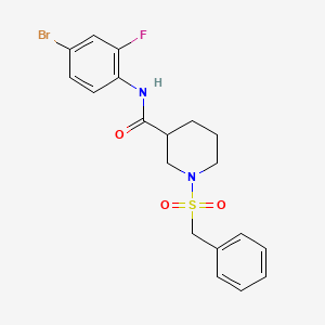 molecular formula C19H20BrFN2O3S B11246974 1-(benzylsulfonyl)-N-(4-bromo-2-fluorophenyl)piperidine-3-carboxamide 