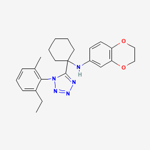 molecular formula C24H29N5O2 B11246980 N-{1-[1-(2-ethyl-6-methylphenyl)-1H-tetrazol-5-yl]cyclohexyl}-2,3-dihydro-1,4-benzodioxin-6-amine 