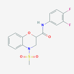 N-(3,4-difluorophenyl)-4-(methylsulfonyl)-3,4-dihydro-2H-1,4-benzoxazine-2-carboxamide