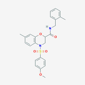 4-[(4-methoxyphenyl)sulfonyl]-7-methyl-N-(2-methylbenzyl)-3,4-dihydro-2H-1,4-benzoxazine-2-carboxamide