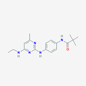 molecular formula C18H25N5O B11247001 N-(4-{[4-(ethylamino)-6-methylpyrimidin-2-yl]amino}phenyl)-2,2-dimethylpropanamide 