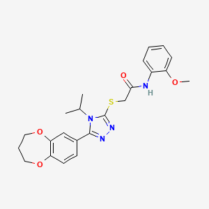 2-{[5-(3,4-dihydro-2H-1,5-benzodioxepin-7-yl)-4-(propan-2-yl)-4H-1,2,4-triazol-3-yl]sulfanyl}-N-(2-methoxyphenyl)acetamide