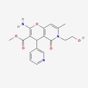 methyl 2-amino-6-(2-hydroxyethyl)-7-methyl-5-oxo-4-(pyridin-3-yl)-5,6-dihydro-4H-pyrano[3,2-c]pyridine-3-carboxylate