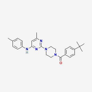 molecular formula C27H33N5O B11247093 2-[4-(4-tert-butylbenzoyl)piperazin-1-yl]-6-methyl-N-(4-methylphenyl)pyrimidin-4-amine 