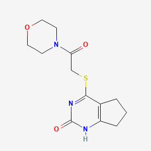 molecular formula C13H17N3O3S B11247101 4-((2-morpholino-2-oxoethyl)thio)-6,7-dihydro-1H-cyclopenta[d]pyrimidin-2(5H)-one 