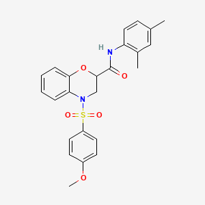 molecular formula C24H24N2O5S B11247131 N-(2,4-dimethylphenyl)-4-[(4-methoxyphenyl)sulfonyl]-3,4-dihydro-2H-1,4-benzoxazine-2-carboxamide 