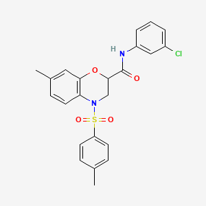 N-(3-chlorophenyl)-7-methyl-4-[(4-methylphenyl)sulfonyl]-3,4-dihydro-2H-1,4-benzoxazine-2-carboxamide