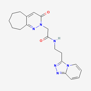 molecular formula C19H22N6O2 B11247155 2-(3-oxo-3,5,6,7,8,9-hexahydro-2H-cyclohepta[c]pyridazin-2-yl)-N-(2-[1,2,4]triazolo[4,3-a]pyridin-3-ylethyl)acetamide 