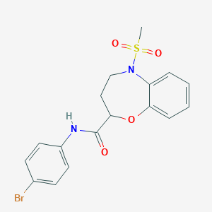 N-(4-bromophenyl)-5-(methylsulfonyl)-2,3,4,5-tetrahydro-1,5-benzoxazepine-2-carboxamide