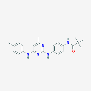 2,2-dimethyl-N-[4-({4-methyl-6-[(4-methylphenyl)amino]pyrimidin-2-yl}amino)phenyl]propanamide