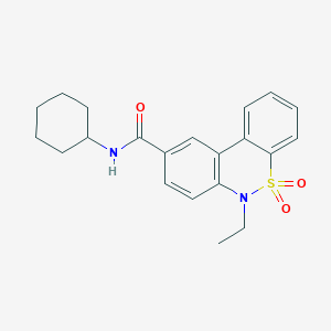 N-cyclohexyl-6-ethyl-6H-dibenzo[c,e][1,2]thiazine-9-carboxamide 5,5-dioxide