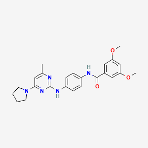 3,5-Dimethoxy-N-(4-{[4-methyl-6-(pyrrolidin-1-YL)pyrimidin-2-YL]amino}phenyl)benzamide