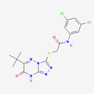 2-[(6-tert-butyl-7-oxo-7,8-dihydro[1,2,4]triazolo[4,3-b][1,2,4]triazin-3-yl)sulfanyl]-N-(3,5-dichlorophenyl)acetamide