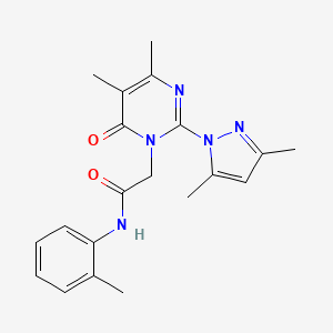 2-(2-(3,5-dimethyl-1H-pyrazol-1-yl)-4,5-dimethyl-6-oxopyrimidin-1(6H)-yl)-N-(o-tolyl)acetamide