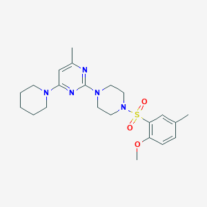 2-(4-((2-Methoxy-5-methylphenyl)sulfonyl)piperazin-1-yl)-4-methyl-6-(piperidin-1-yl)pyrimidine