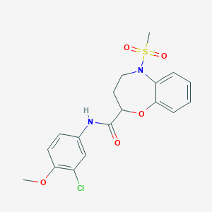 N-(3-chloro-4-methoxyphenyl)-5-(methylsulfonyl)-2,3,4,5-tetrahydro-1,5-benzoxazepine-2-carboxamide