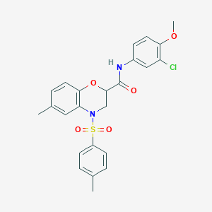 N-(3-chloro-4-methoxyphenyl)-6-methyl-4-[(4-methylphenyl)sulfonyl]-3,4-dihydro-2H-1,4-benzoxazine-2-carboxamide