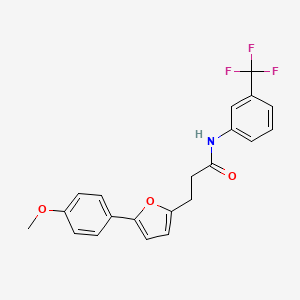 molecular formula C21H18F3NO3 B11247263 3-[5-(4-methoxyphenyl)furan-2-yl]-N-[3-(trifluoromethyl)phenyl]propanamide 