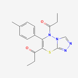 1-[6-(4-Methylphenyl)-5-propanoyl-5H-[1,2,4]triazolo[3,4-B][1,3,4]thiadiazin-7-YL]propan-1-one