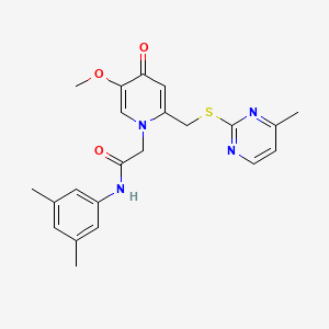 N-(3,5-dimethylphenyl)-2-(5-methoxy-2-(((4-methylpyrimidin-2-yl)thio)methyl)-4-oxopyridin-1(4H)-yl)acetamide