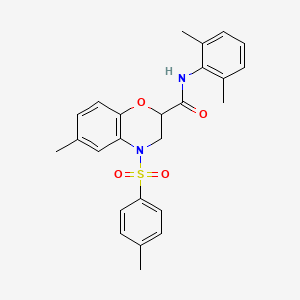 molecular formula C25H26N2O4S B11247281 N-(2,6-dimethylphenyl)-6-methyl-4-[(4-methylphenyl)sulfonyl]-3,4-dihydro-2H-1,4-benzoxazine-2-carboxamide 