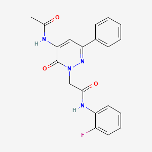 molecular formula C20H17FN4O3 B11247282 2-[5-(acetylamino)-6-oxo-3-phenylpyridazin-1(6H)-yl]-N-(2-fluorophenyl)acetamide 