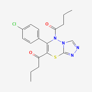 1-[5-Butanoyl-6-(4-chlorophenyl)-5H-[1,2,4]triazolo[3,4-B][1,3,4]thiadiazin-7-YL]butan-1-one