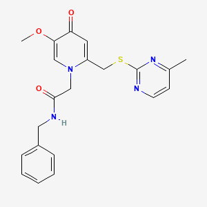 molecular formula C21H22N4O3S B11247294 N-benzyl-2-(5-methoxy-2-(((4-methylpyrimidin-2-yl)thio)methyl)-4-oxopyridin-1(4H)-yl)acetamide 