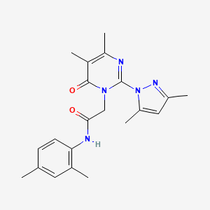 2-(2-(3,5-dimethyl-1H-pyrazol-1-yl)-4,5-dimethyl-6-oxopyrimidin-1(6H)-yl)-N-(2,4-dimethylphenyl)acetamide