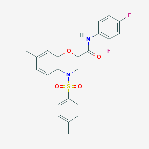 N-(2,4-difluorophenyl)-7-methyl-4-[(4-methylphenyl)sulfonyl]-3,4-dihydro-2H-1,4-benzoxazine-2-carboxamide