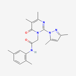 2-(2-(3,5-dimethyl-1H-pyrazol-1-yl)-4,5-dimethyl-6-oxopyrimidin-1(6H)-yl)-N-(2,5-dimethylphenyl)acetamide