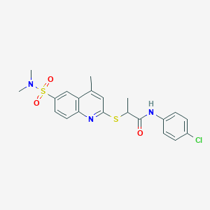 N-(4-chlorophenyl)-2-{[6-(dimethylsulfamoyl)-4-methylquinolin-2-yl]sulfanyl}propanamide