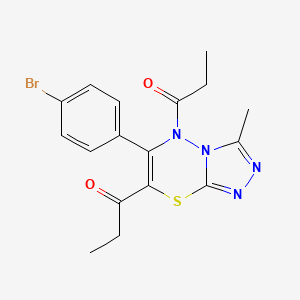 1,1'-[6-(4-bromophenyl)-3-methyl-5H-[1,2,4]triazolo[3,4-b][1,3,4]thiadiazine-5,7-diyl]dipropan-1-one