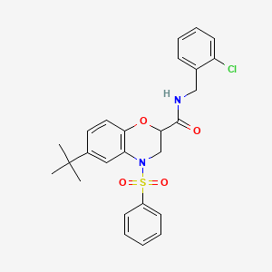 6-tert-butyl-N-(2-chlorobenzyl)-4-(phenylsulfonyl)-3,4-dihydro-2H-1,4-benzoxazine-2-carboxamide