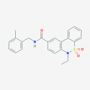 6-ethyl-N-(2-methylbenzyl)-6H-dibenzo[c,e][1,2]thiazine-9-carboxamide 5,5-dioxide