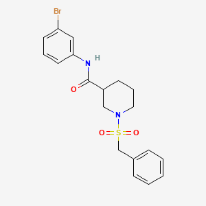 molecular formula C19H21BrN2O3S B11247407 1-(benzylsulfonyl)-N-(3-bromophenyl)piperidine-3-carboxamide 