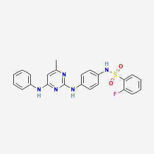 2-fluoro-N-(4-((4-methyl-6-(phenylamino)pyrimidin-2-yl)amino)phenyl)benzenesulfonamide