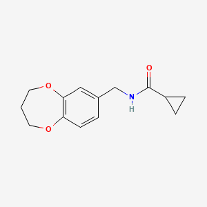 N-(3,4-dihydro-2H-1,5-benzodioxepin-7-ylmethyl)cyclopropanecarboxamide