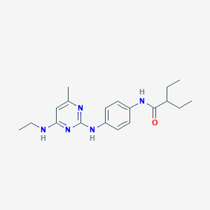 molecular formula C19H27N5O B11247469 2-ethyl-N-(4-{[4-(ethylamino)-6-methylpyrimidin-2-yl]amino}phenyl)butanamide 