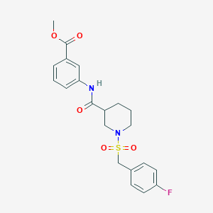 molecular formula C21H23FN2O5S B11247475 Methyl 3-[({1-[(4-fluorobenzyl)sulfonyl]piperidin-3-yl}carbonyl)amino]benzoate 