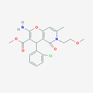 methyl 2-amino-4-(2-chlorophenyl)-6-(2-methoxyethyl)-7-methyl-5-oxo-5,6-dihydro-4H-pyrano[3,2-c]pyridine-3-carboxylate