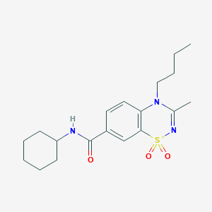 4-butyl-N-cyclohexyl-3-methyl-4H-1,2,4-benzothiadiazine-7-carboxamide 1,1-dioxide