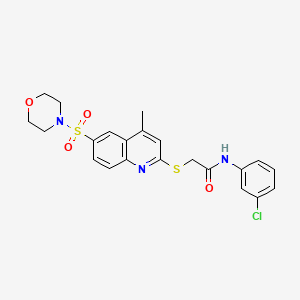 N-(3-Chlorophenyl)-2-{[4-methyl-6-(morpholine-4-sulfonyl)quinolin-2-YL]sulfanyl}acetamide