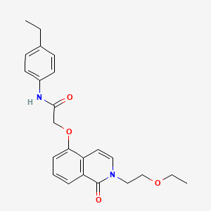 molecular formula C23H26N2O4 B11247491 2-((2-(2-ethoxyethyl)-1-oxo-1,2-dihydroisoquinolin-5-yl)oxy)-N-(4-ethylphenyl)acetamide 