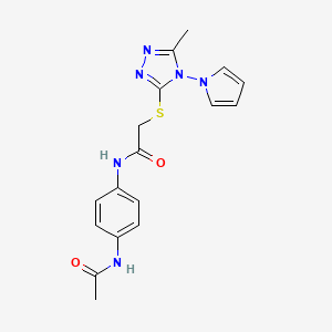 N-[4-(acetylamino)phenyl]-2-{[5-methyl-4-(1H-pyrrol-1-yl)-4H-1,2,4-triazol-3-yl]sulfanyl}acetamide