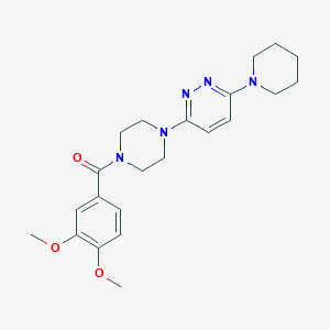 molecular formula C22H29N5O3 B11247500 3-[4-(3,4-Dimethoxybenzoyl)piperazin-1-YL]-6-(piperidin-1-YL)pyridazine 