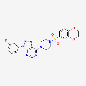 7-(4-((2,3-dihydrobenzo[b][1,4]dioxin-6-yl)sulfonyl)piperazin-1-yl)-3-(3-fluorophenyl)-3H-[1,2,3]triazolo[4,5-d]pyrimidine